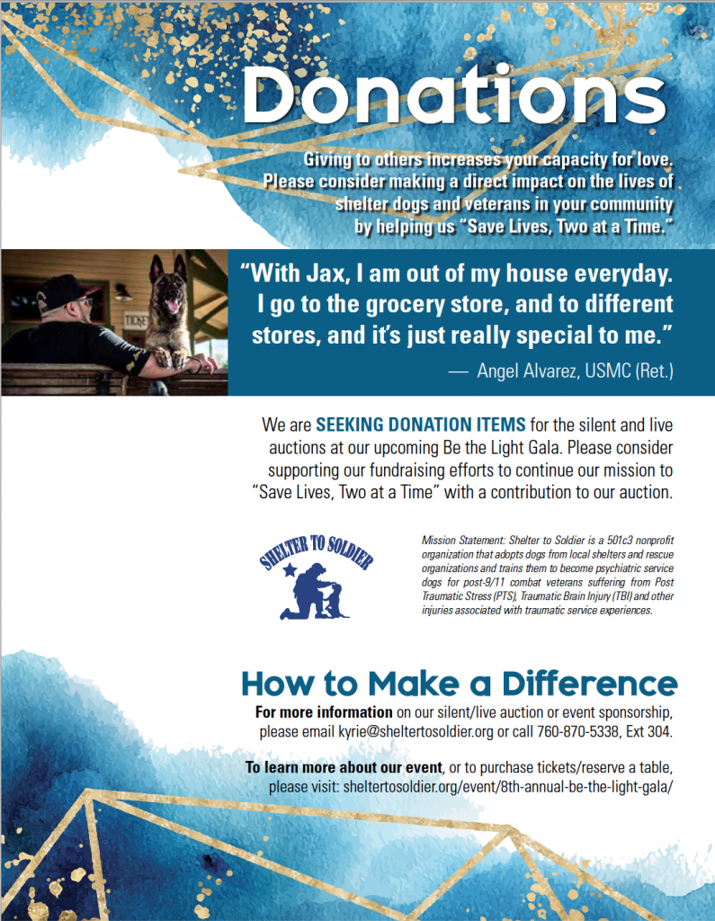 Donation Flyer Image Shelter to Soldier™